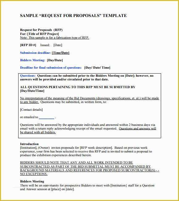 Rfp Templates Free Download Of 9 Rfp Templates for Free Download