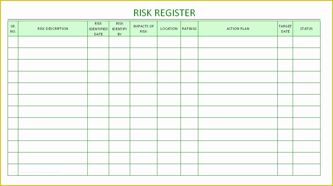 Risk Register Excel Template Free Of 13 Of Simple Risk Register Template