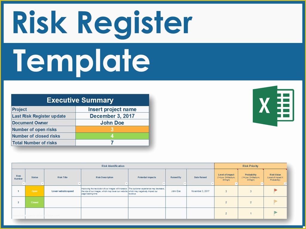 Risk Register Excel Template Free Of Change & Project Management Documents Templates tools