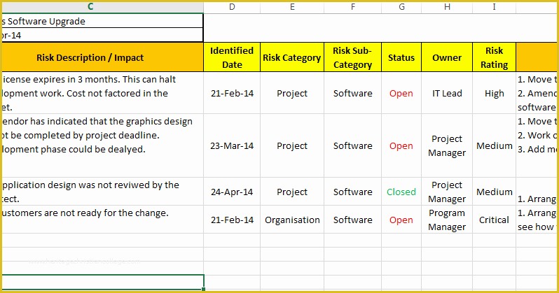 Risk Register Excel Template Free Of Risk Register Template Excel Free Download