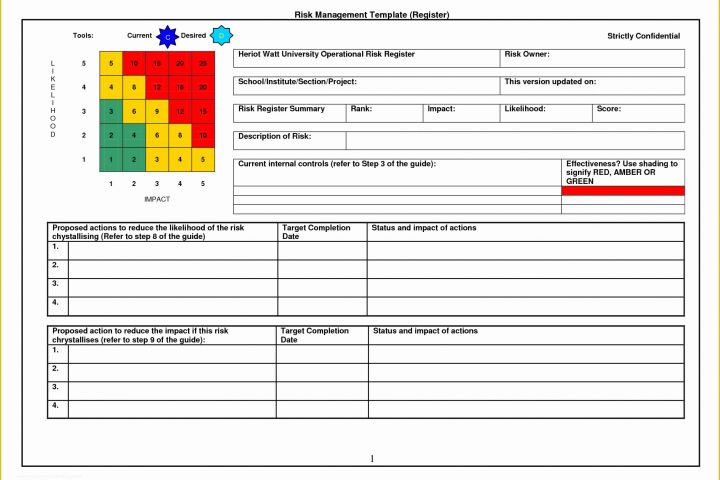 Risk Register Excel Template Free Of Risk Register Template