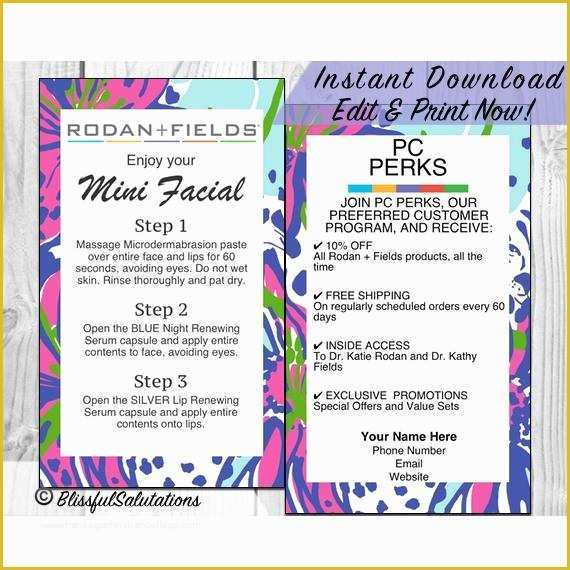 Rodan and Fields Business Card Template Free Of Randf Business Cards Rodan and Fields Mini Facial Cards