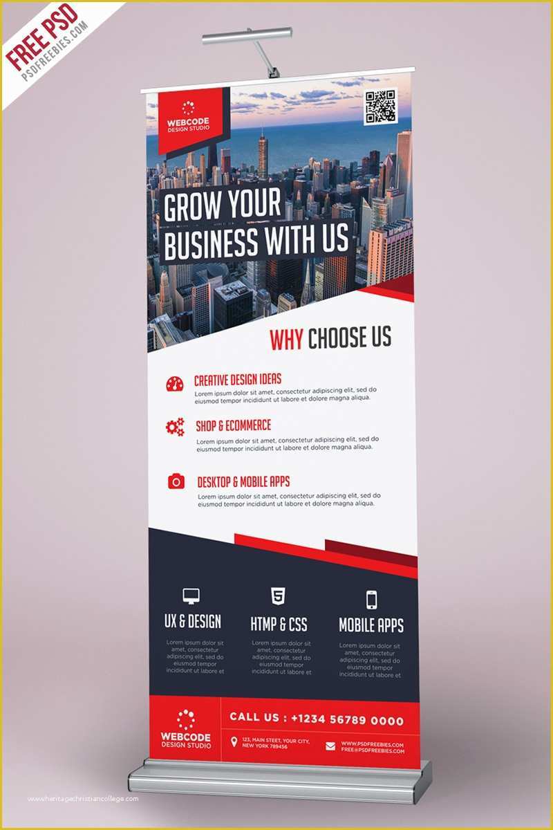 Roll Up Banner Design Template Free Download Of Corporate Advertisement Roll Up Banner Psd Template