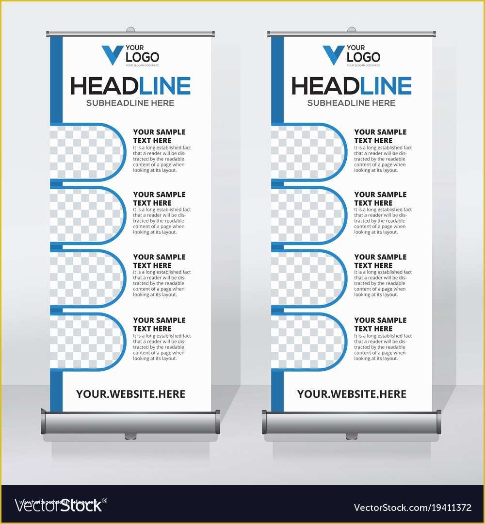 Roll Up Banner Design Template Free Download Of Creative Roll Up Banner Design Template Royalty Free Vector