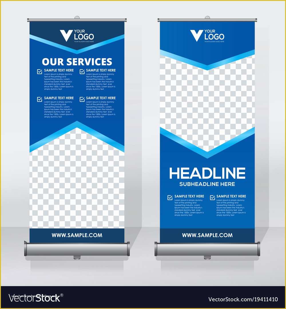 Roll Up Banner Design Template Free Download Of Creative Roll Up Banner Design Template Royalty Free Vector