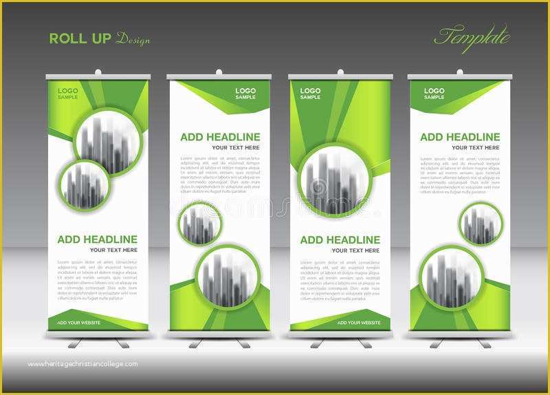 Roll Up Banner Design Template Free Download Of Green and White Roll Up Banner Template Design Stock