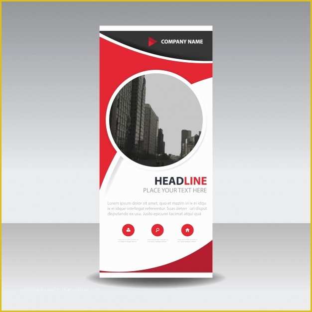 Roll Up Banner Design Template Free Download Of Red Circle Creative Roll Up Banner Template Vector