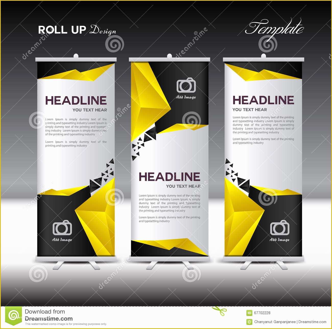 Roll Up Banner Design Template Free Download Of Yellow and Black Roll Up Banner Template Vector