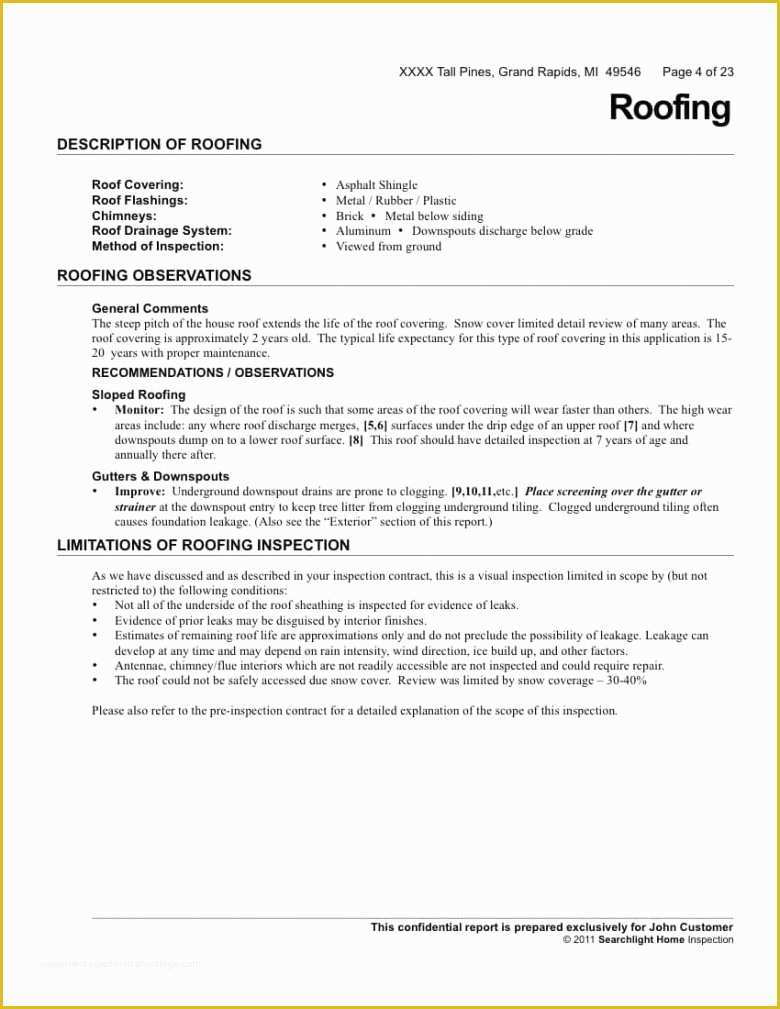 Roofing Templates Free Of Roof Inspection Letter Template Examples