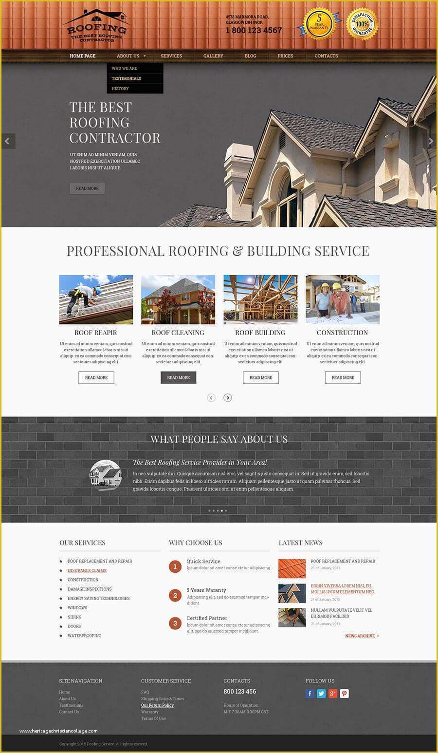 Roofing Templates Free Of Roofing & Construction HTML Bootstrap theme Template