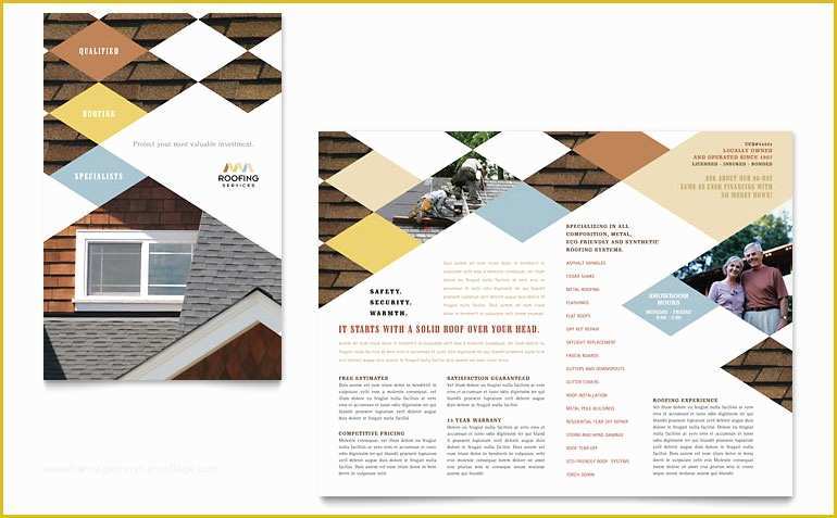 Roofing Templates Free Of Roofing Contractor Brochure Template Word & Publisher