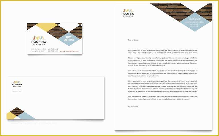 Roofing Templates Free Of Roofing Contractor Business Card & Letterhead Template