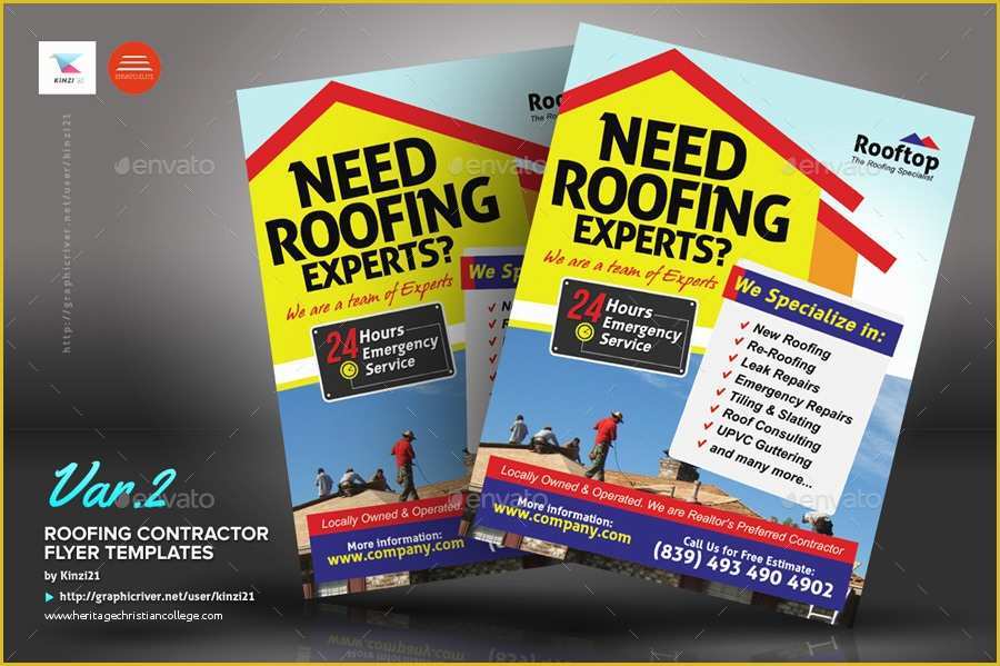 Roofing Templates Free Of Roofing Contractor Flyer Templates by Kinzi21