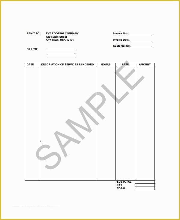 Roofing Templates Free Of Roofing Invoice Template 9 Free Word Pdf Documents