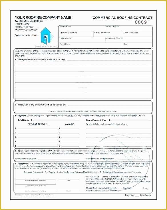 Roofing Templates Free Of Sample Roofing Contract Download by