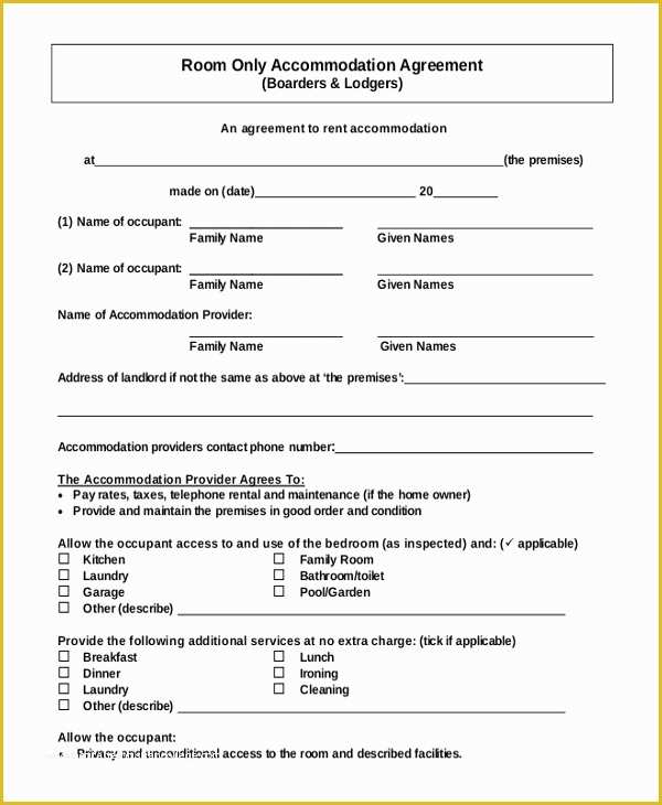 Roommate Lease Agreement Template Free Of 13 Room Rental Agreement Templates – Free Downloadable