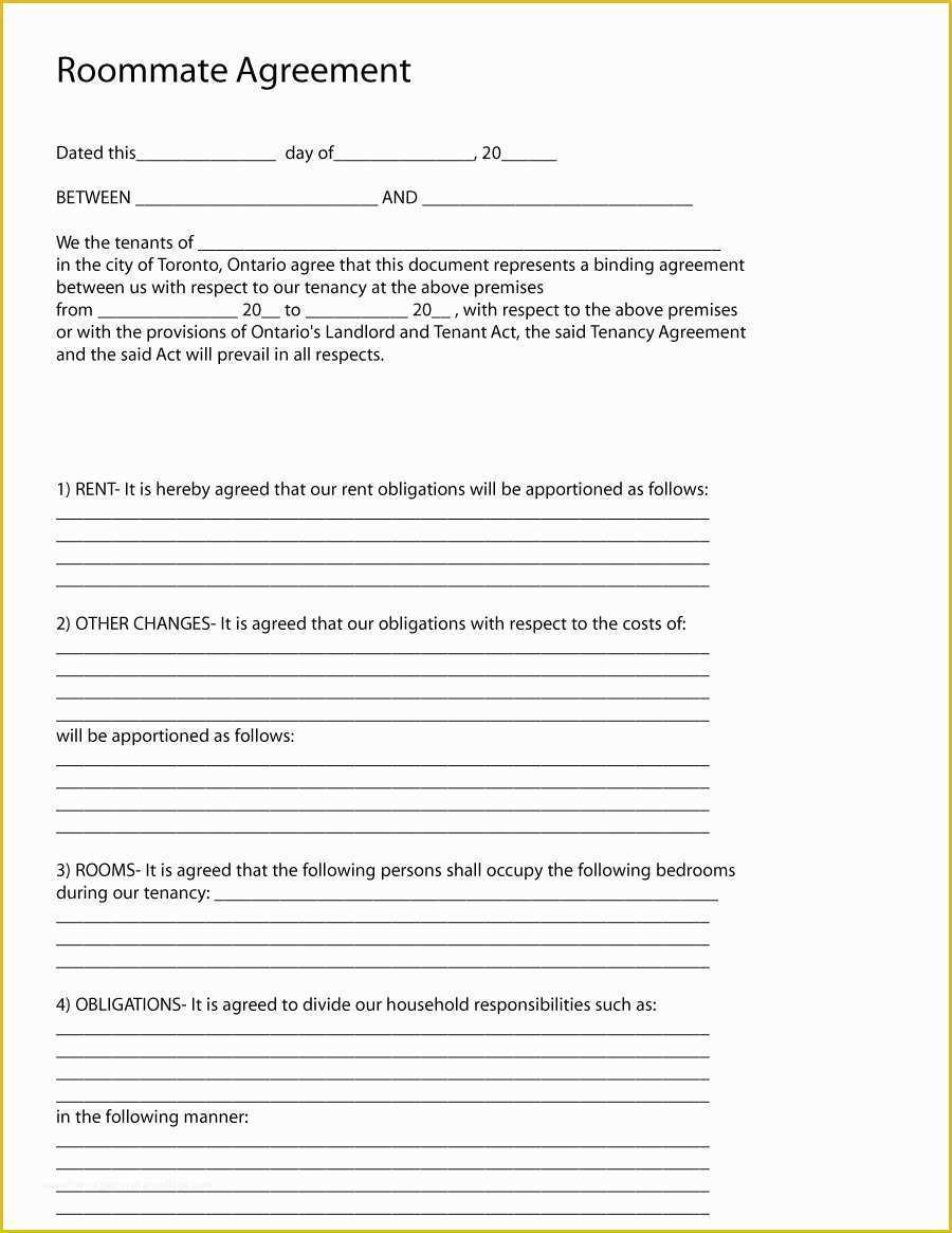 Roommate Lease Agreement Template Free Of 40 Free Roommate Agreement Templates &amp; forms Word Pdf