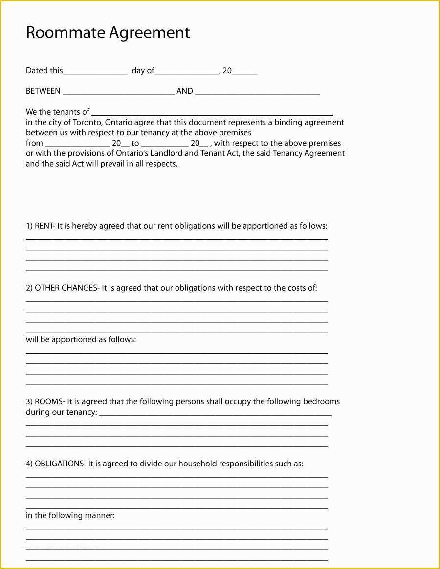 Roommate Lease Agreement Template Free Of 40 Free Roommate Agreement Templates & forms Word Pdf