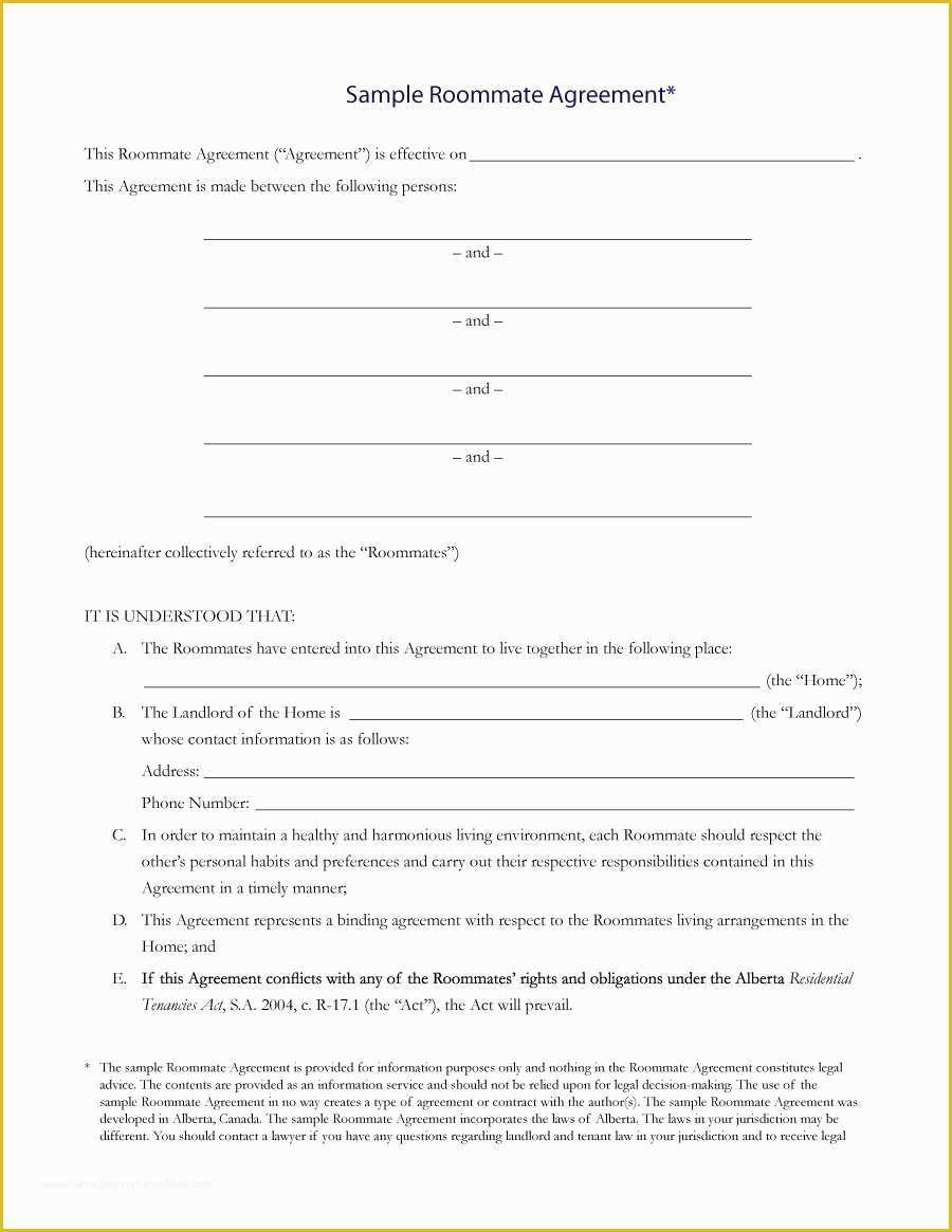 Roommate Lease Agreement Template Free Of 40 Free Roommate Agreement Templates &amp; forms Word Pdf