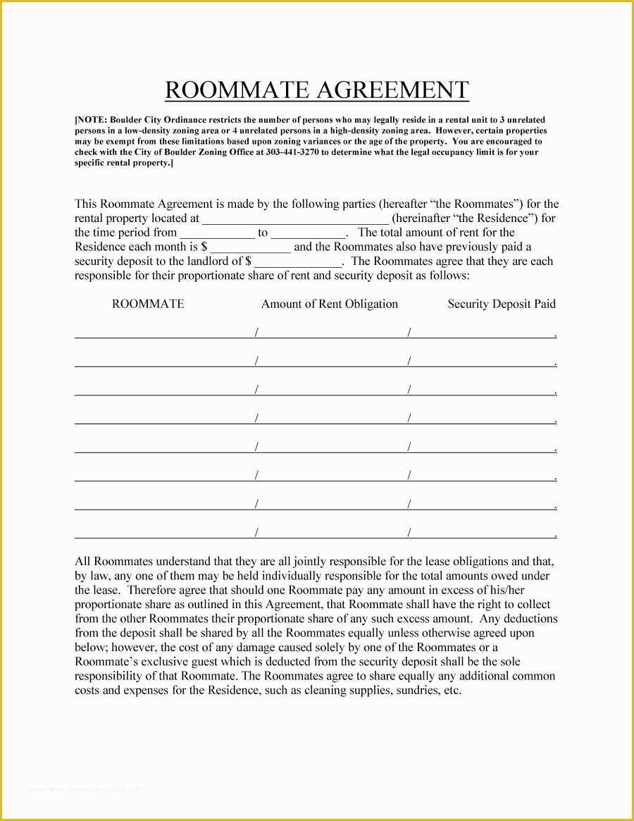 Roommate Lease Agreement Template Free Of 40 Free Roommate Agreement Templates &amp; forms Word Pdf