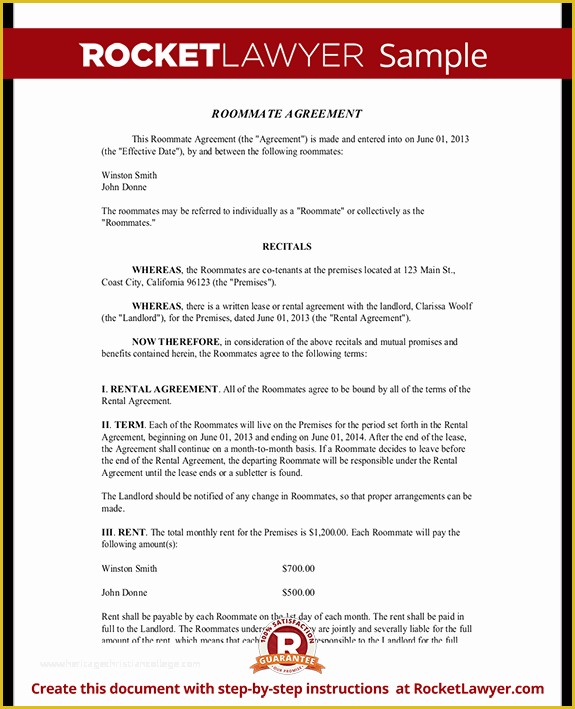 46 Roommate Lease Agreement Template Free