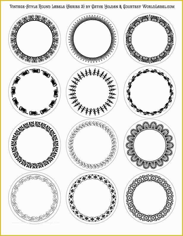 Round Label Template Free Of Vintage Round Labels Series 2 by Catheholden Of