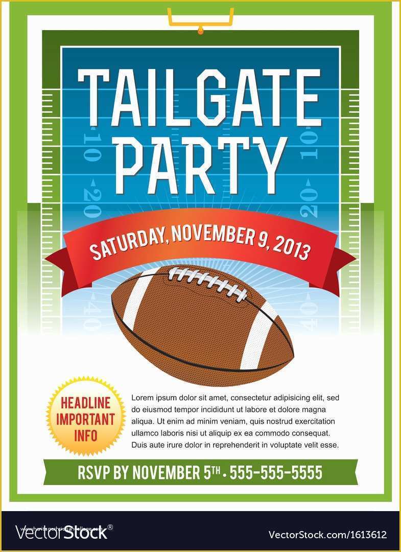Royalty Free Flyer Templates Of American Football Tailgate Party Flyer Royalty Free Vector