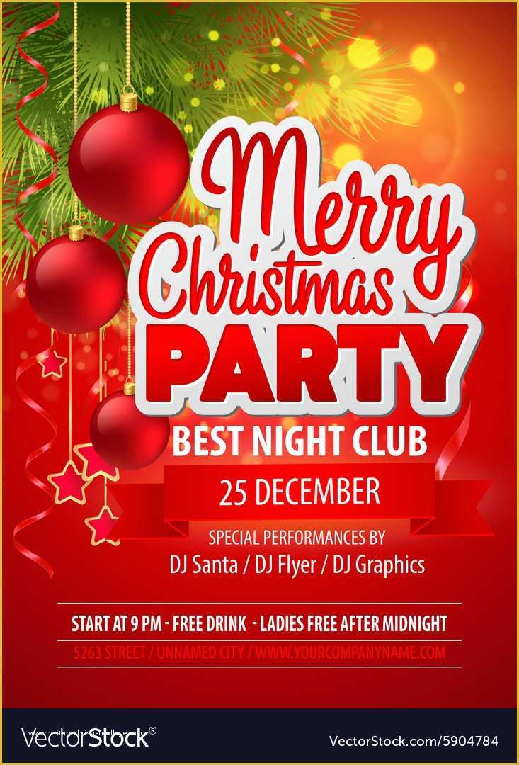 Royalty Free Flyer Templates Of Christmas Party Flyer Template Royalty Free Vector Image