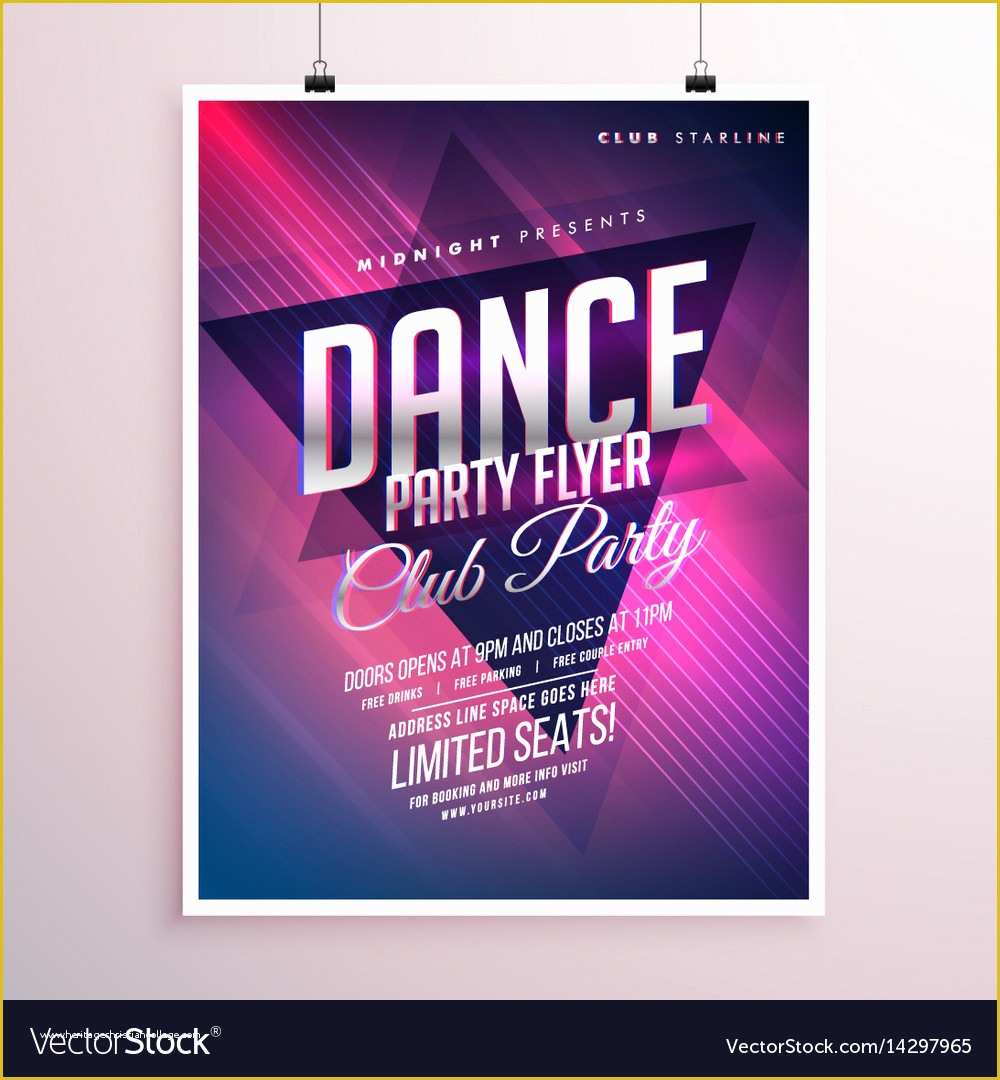 Royalty Free Flyer Templates Of Dance Club Party Flyer Template Royalty Free Vector Image