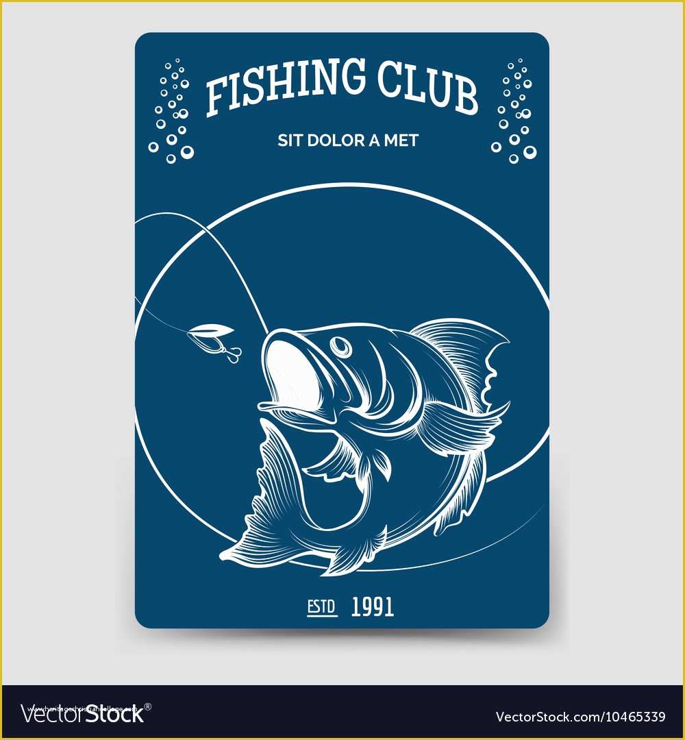 Royalty Free Flyer Templates Of Fishing Club Brochure Flyer Template Royalty Free Vector