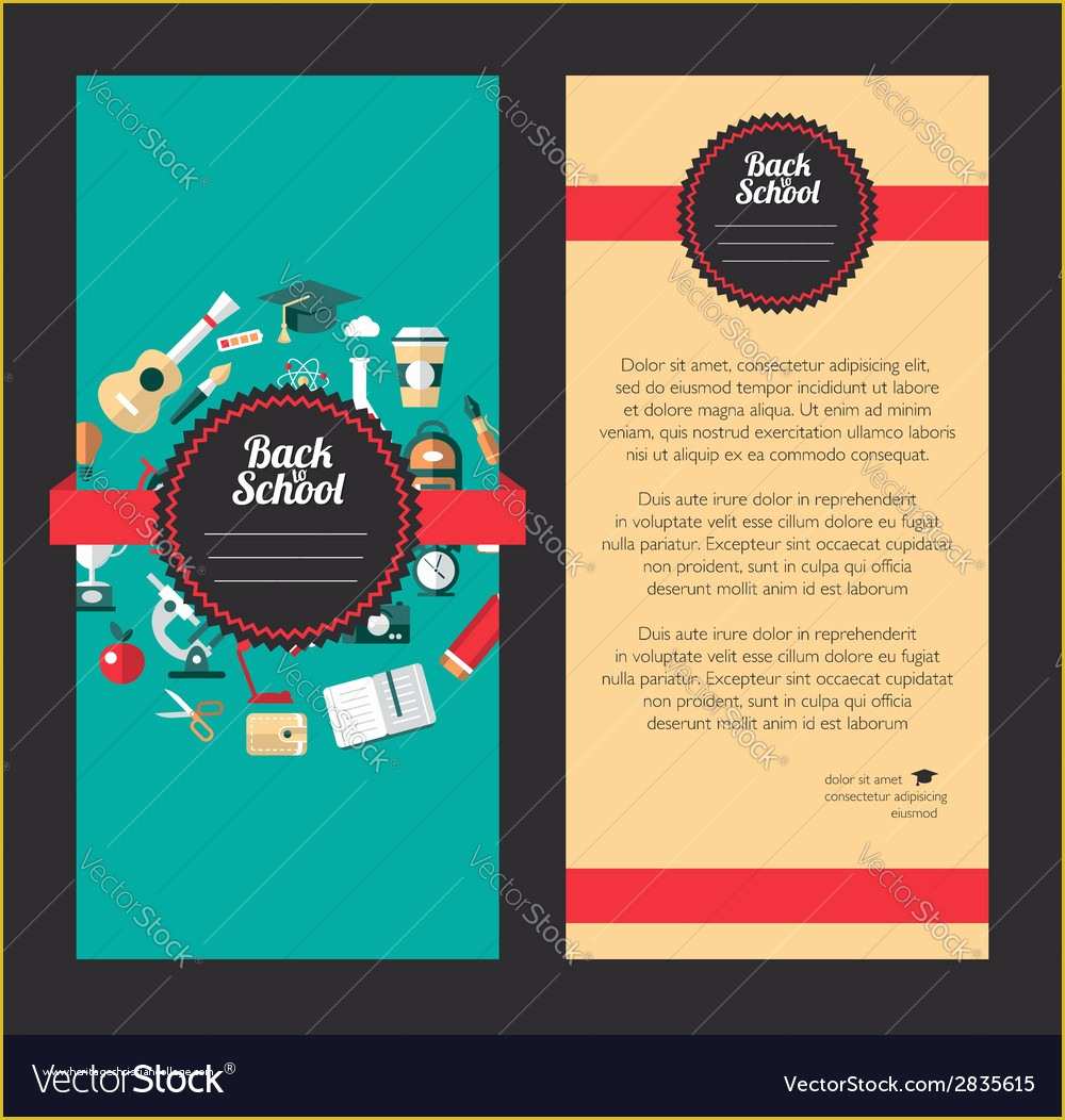 Royalty Free Flyer Templates Of School Flat Design Flyer Templates Royalty Free Vector Image