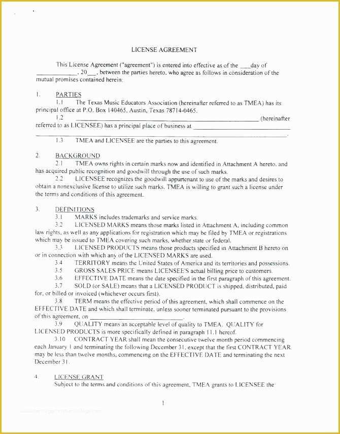 Royalty Free Music License Agreement Template Of Artist Licensing Agreement Simple Templates for Resumes