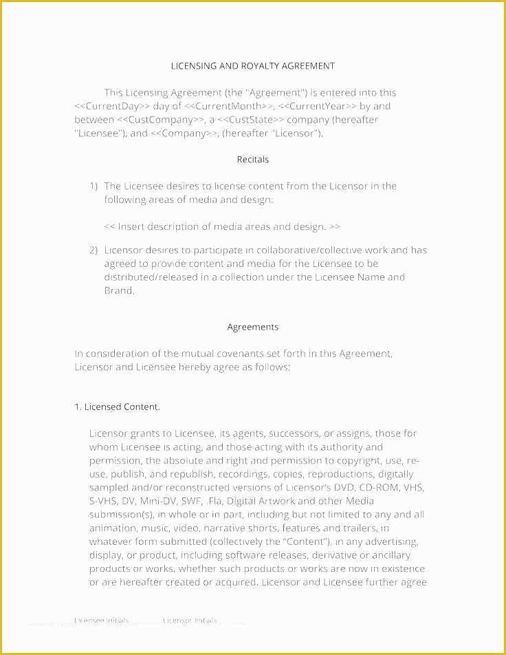 Royalty Free Music License Agreement Template Of Exclusive License Agreement Sample Gosh Fire Exclusive
