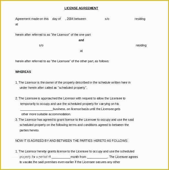 Royalty Free Music License Agreement Template Of License Agreement Template Brand Licensing Contract