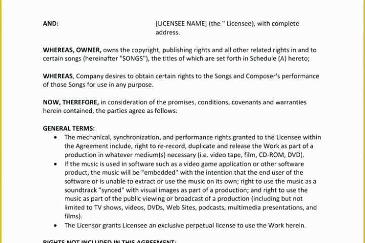 Royalty Free Music License Agreement Template Of Music Licensing Contract Template Royalty License