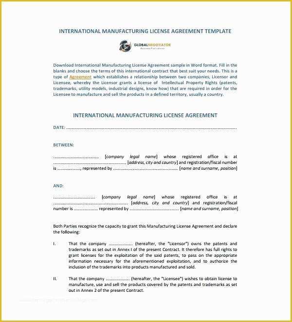 Royalty Free Music License Agreement Template Of Simple Licensing Agreement Template software License