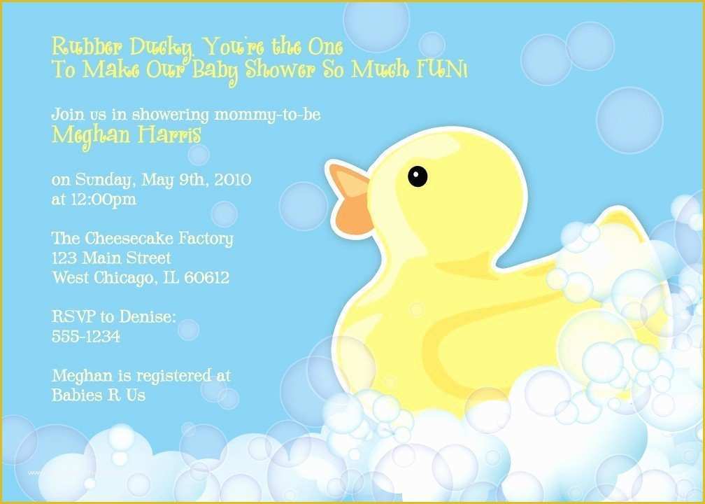 Rubber Ducky Baby Shower Invitations Template Free Of Baby Shower Invitations Rubber Ducky Party Xyz