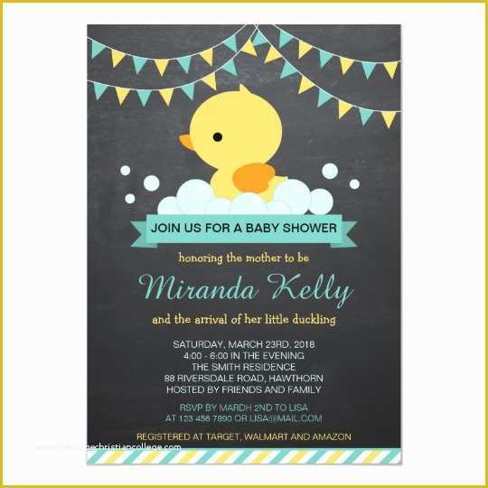 Rubber Ducky Baby Shower Invitations Template Free Of Duck Baby Shower Invitation Rubber Duck Invite