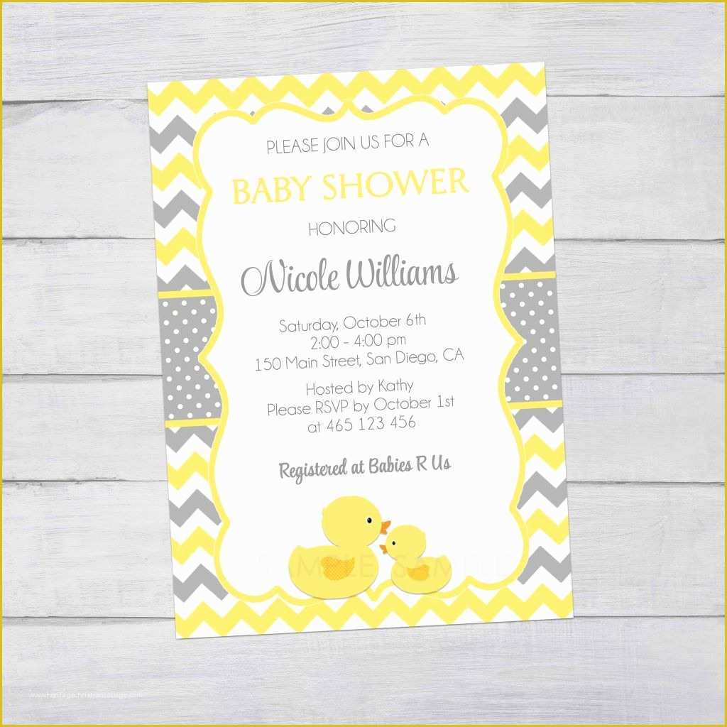 Rubber Ducky Baby Shower Invitations Template Free Of Free Rubber Ducky Baby Shower Invitations Template Queen