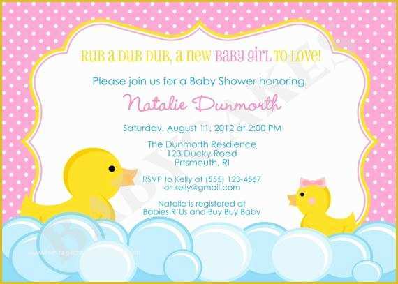 Rubber Ducky Baby Shower Invitations Template Free Of Items Similar to Rubber Duck Baby Shower Invitation Rubber