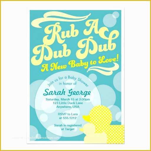 Rubber Ducky Baby Shower Invitations Template Free Of Personalized Rubber Duck Invitations