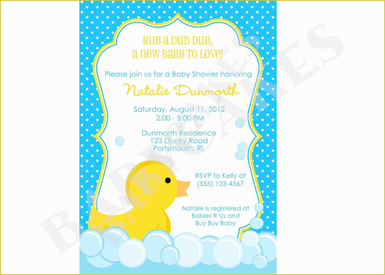 Rubber Ducky Baby Shower Invitations Template Free Of Rubber Ducky Baby Shower Invitation Invite Sprinkle Boy Blue