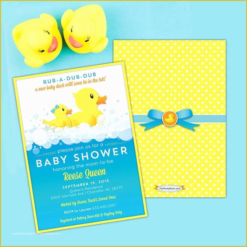 Rubber Ducky Baby Shower Invitations Template Free Of Rubber Ducky Baby Shower Invitations Printable Invitation
