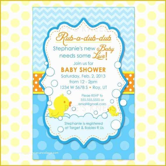 Rubber Ducky Baby Shower Invitations Template Free Of Rubber Ducky Baby Shower Invitations Rubber Ducky Baby