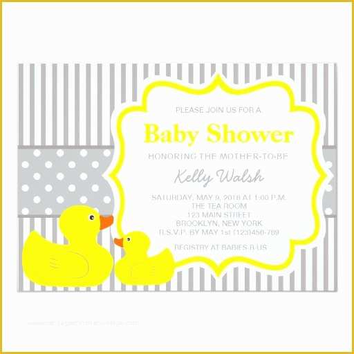 Rubber Ducky Baby Shower Invitations Template Free Of Rubber Ducky Baby Shower Invitations Stripes