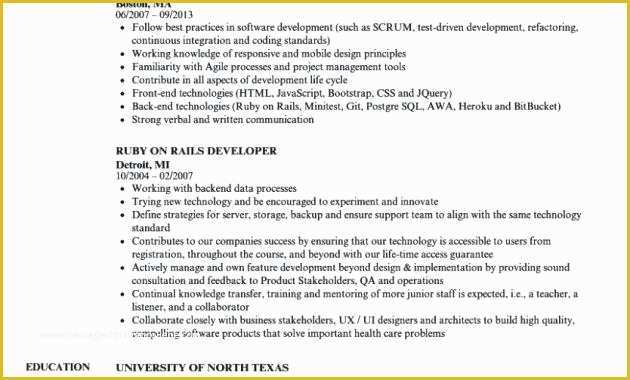 Ruby On Rails Templates Free Of Ruby Rails Resume Resume How to Create A Great Resume