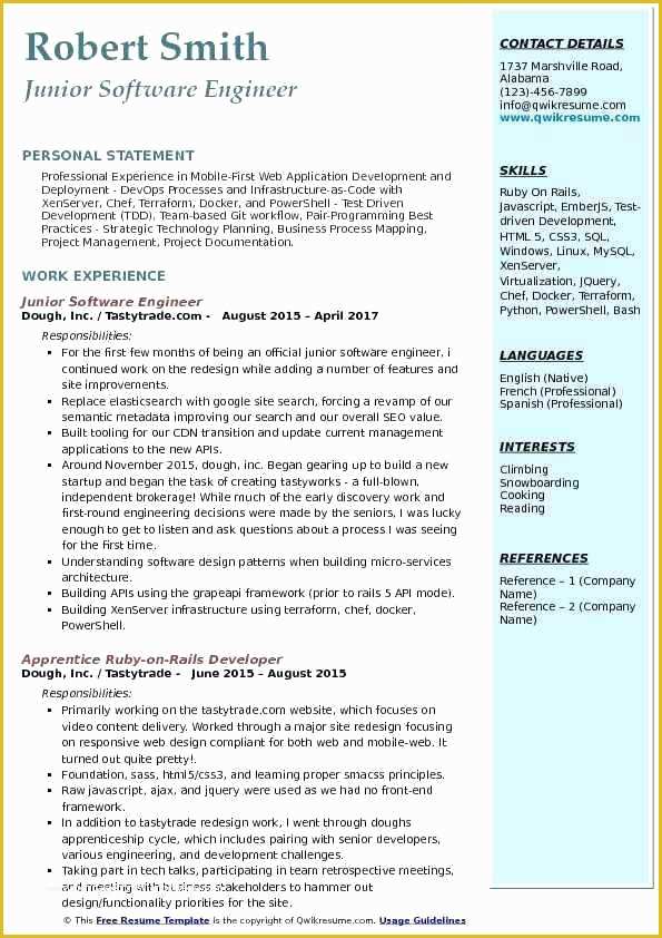 Ruby On Rails Templates Free Of Ruby Rails Resume Resume How to Create A Great Resume