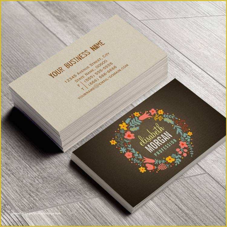 Rustic Business Card Template Free Of Rustic Country Burlap Floral Wreath Business Card