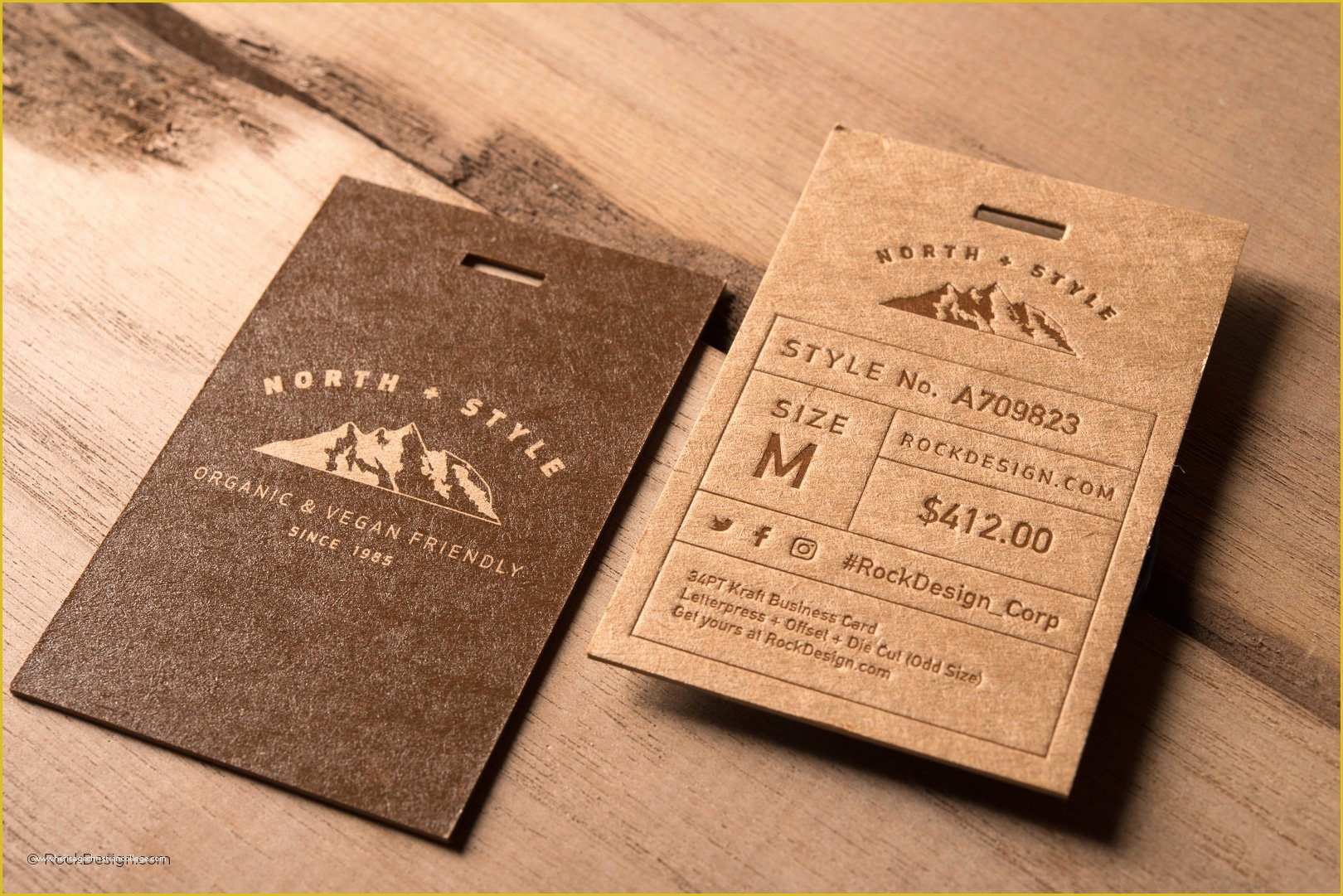 Rustic Business Card Template Free Of Rustic Letterpress Kraft Tag Template north Style