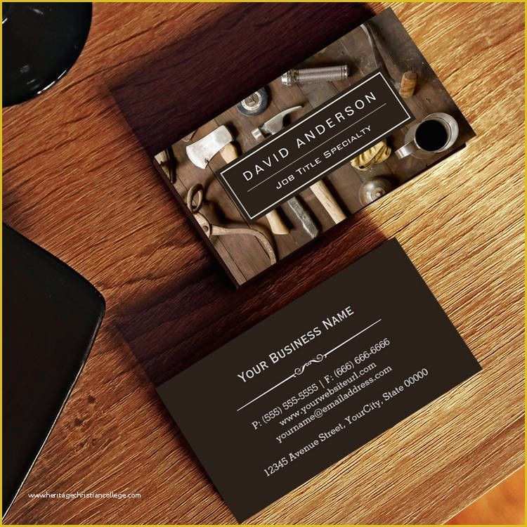 Rustic Business Card Template Free Of Vintage Rustic tools Carpenter Handyman Woodworker